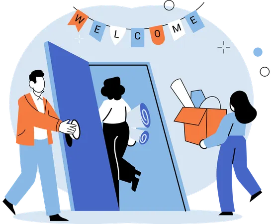 New employee brings new ideas and enthusiasm to company  Illustration