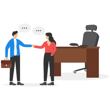 Greetings To Hired Employees And Duties Explanation For Better Staff Integration Employee Onboarding Process And Welcoming To New Job People Flat Vector Illustration Illustration