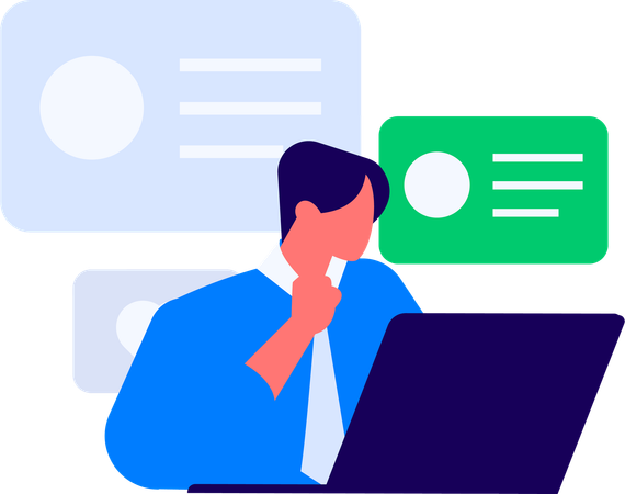 New employee gives online interview  Illustration