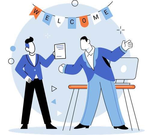 New employee metaphor highlights value teamwork and collaboration in achieving organizational goals  Illustration