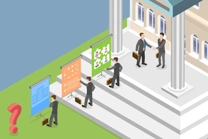 3 D Isometric Flat Vector Conceptual Illustration Of New Employee Onboarding HR Management And Staff Recruiting イラスト