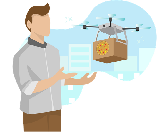 New fast air freight using drone  Illustration