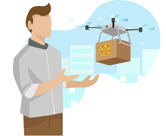 New fast air freight using drones for fast and safe transportation  Illustration