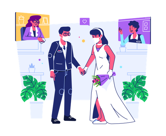 New Normal Wedding Illustration