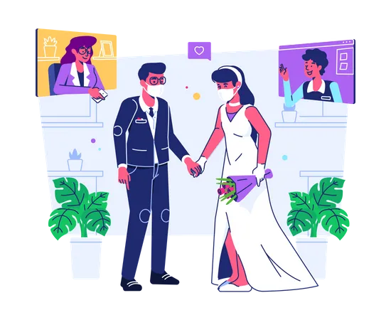 New Normal Wedding  Illustration