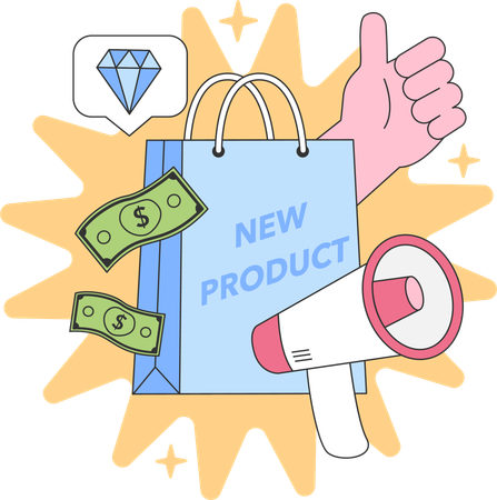 New product announcement  Illustration