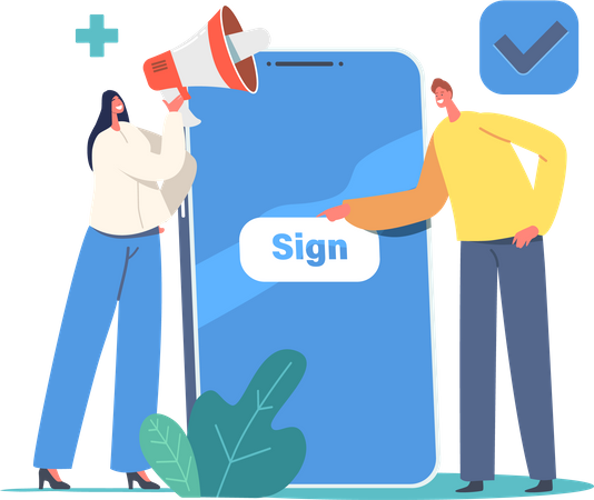 New User Online Registration  Illustration