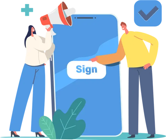 New User Online Registration  Illustration