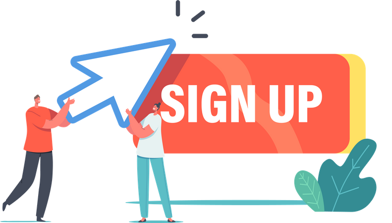 New Users Sign Up Illustration