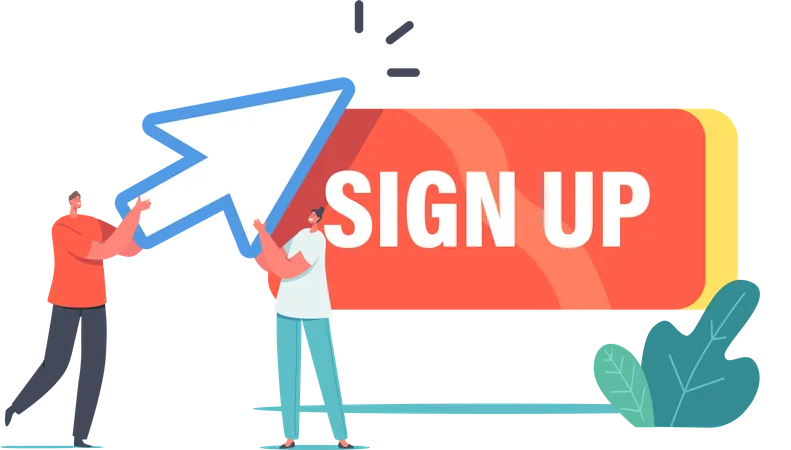 New Users Sign Up  Illustration