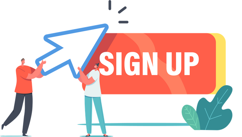 New Users Sign Up  Illustration