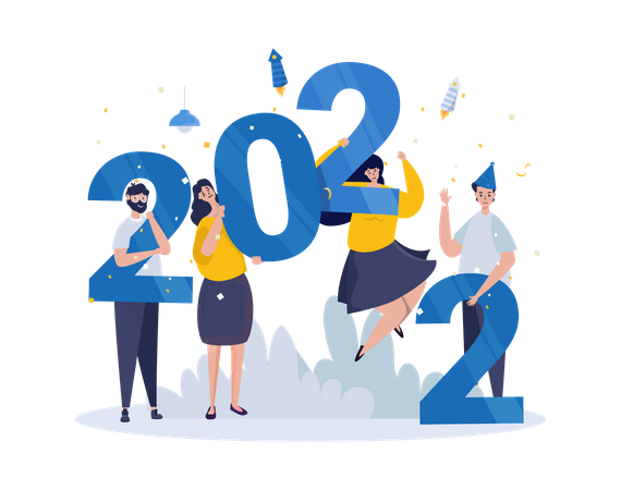 New year 2022 celebration Illustration