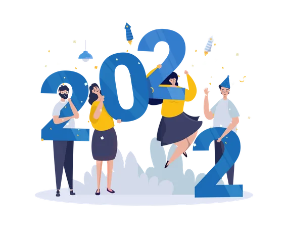 New year 2022 celebration  Illustration