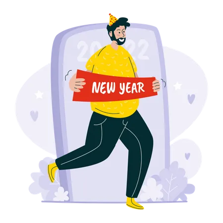 New year 2022 greetings Illustration