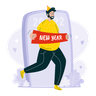 illustration new year greeting