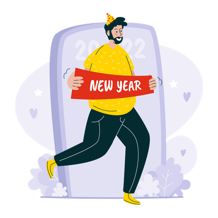 New year 2022 greetings  Illustration