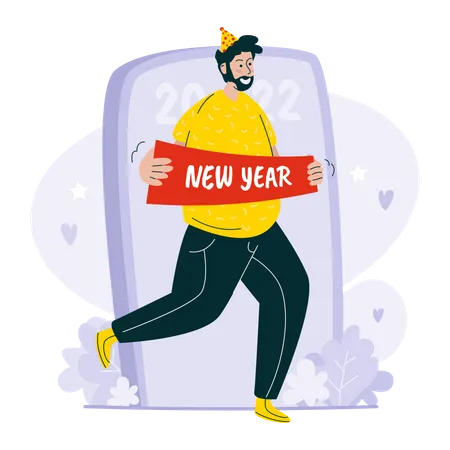 New year 2022 greetings  Illustration