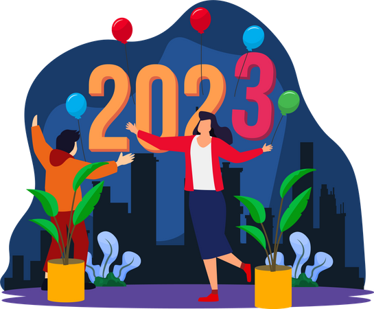 New year 2023 celebration Illustration