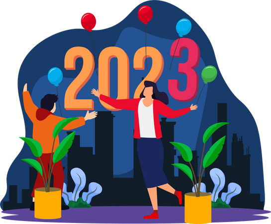 New year 2023 celebration  Illustration