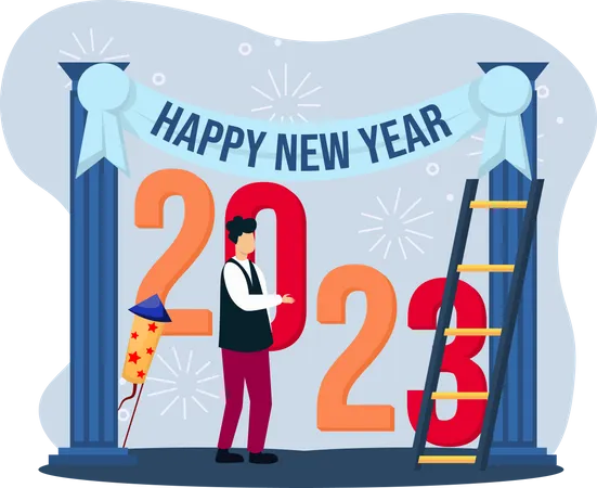 New year 2023 party Illustration