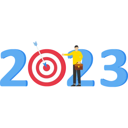 New Years 2023 Targets And Goals Business People Who Set Targets In 2023 Plan For The Future The Year 2023 Successful Financial Opportunity Illustration