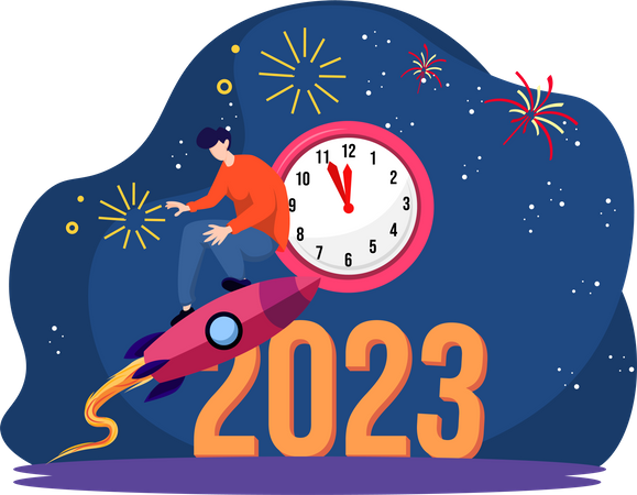 New year 2023 time  Illustration