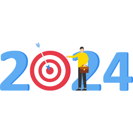 New Year 2024 target  Illustration