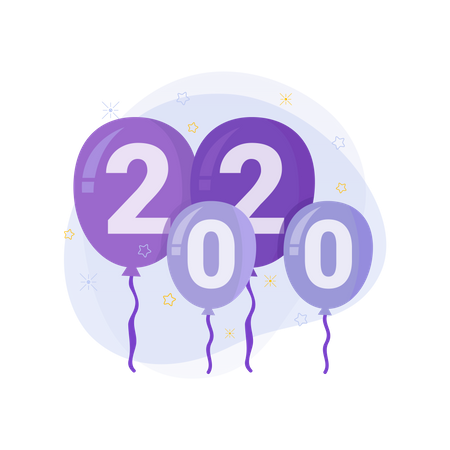 New year balloon 2020 Illustration