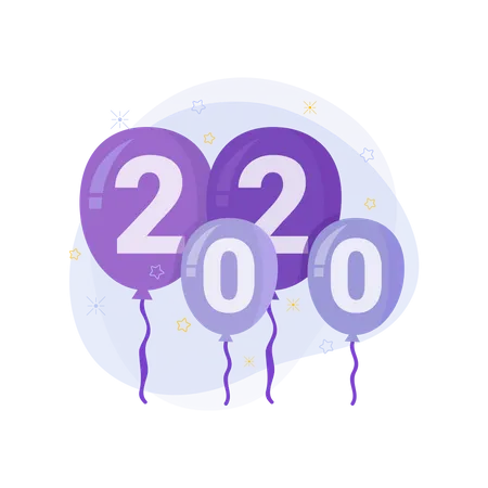 New year balloon 2020 Illustration