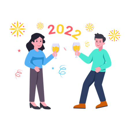 New Year Celebrations Illustration
