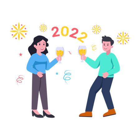 New Year Celebrations  Illustration