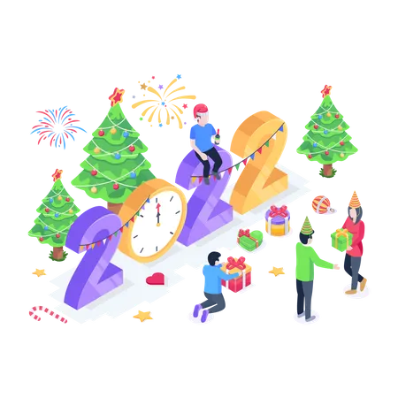 New Year Celebrations  Illustration