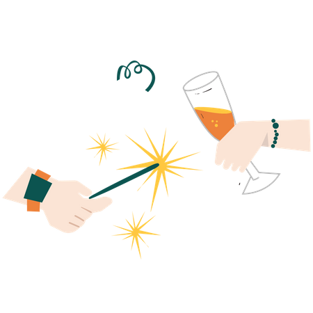 New Year cheers  Illustration