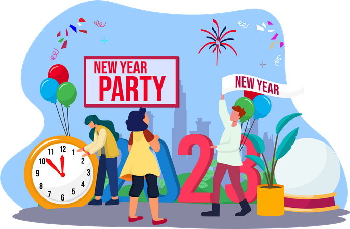 New Year Countdown  Illustration