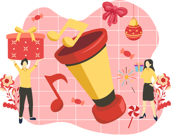 New year dance  Illustration