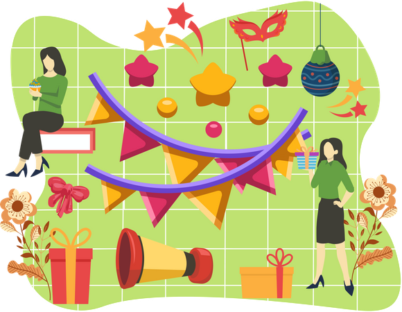 New year decorations  Illustration