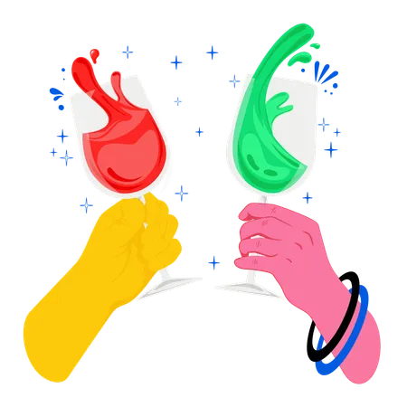 New year drink cheers  Illustration