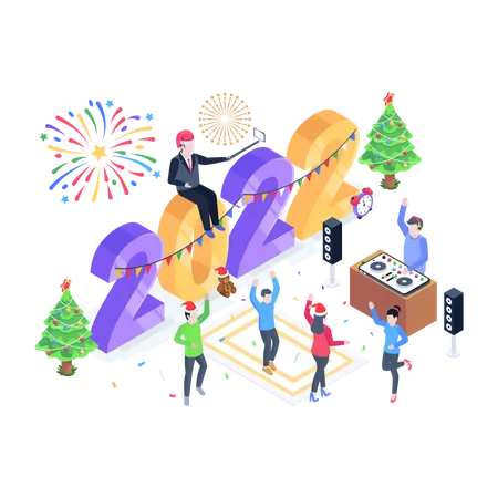 New Year Fun Illustration