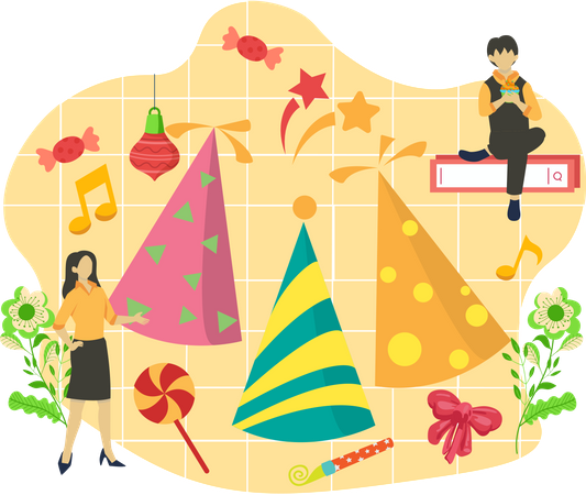 New year party cap  Illustration