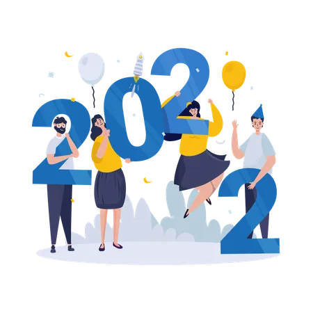 Illustration Of New Year 2022 Party Celebration Illustration