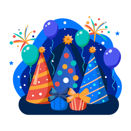 New year party hats  Illustration