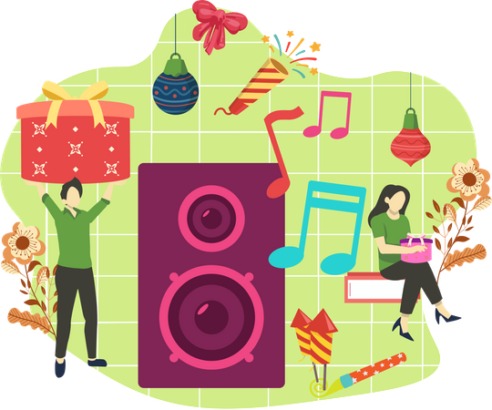 New year party music  Illustration