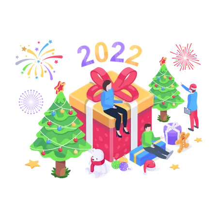 New Year Presents  Illustration