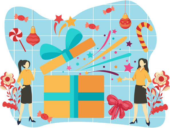 New year surprise gifts  Illustration