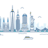 new york skyline illustrations