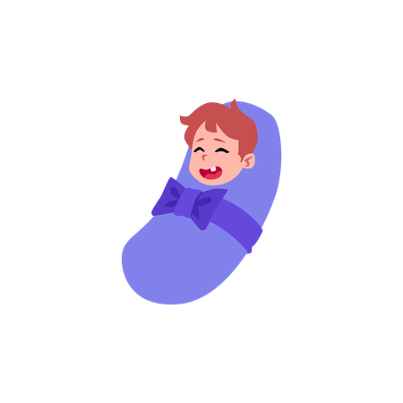Newborn baby boy  Illustration