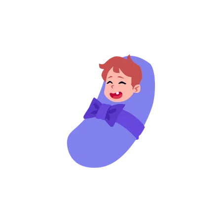 Newborn baby boy  Illustration