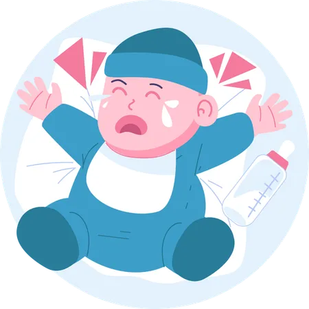 Newborn Baby Character Illustration Illustration