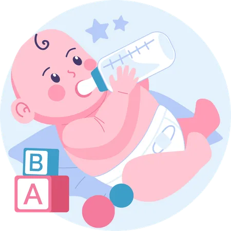 Newborn Baby Character Illustration Illustration