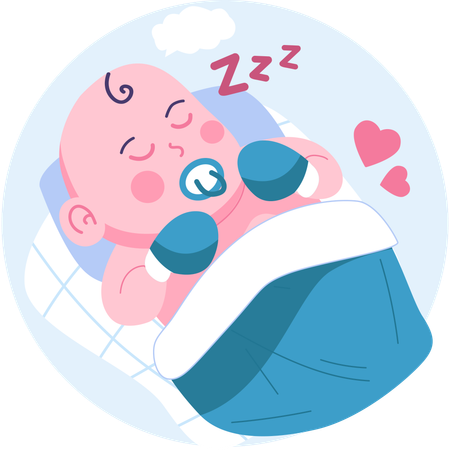 Newborn baby sleeping  Illustration